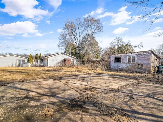 view of yard with fence