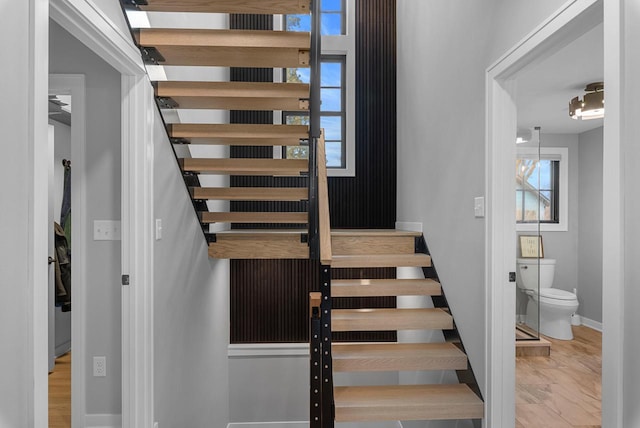 staircase with baseboards