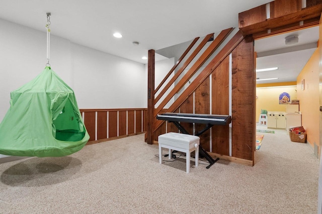 1914 Eastwood Ave, Janesville, WI 53545 - rec room with recessed lighting and carpet floors
