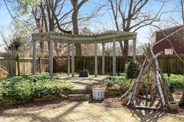 1914 Eastwood Ave, Janesville, WI 53545 - view of patio / terrace featuring a pergola and a fenced backyard