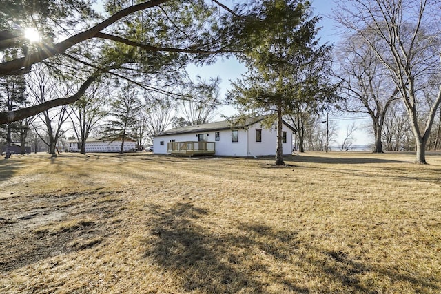 view of yard featuring a deck