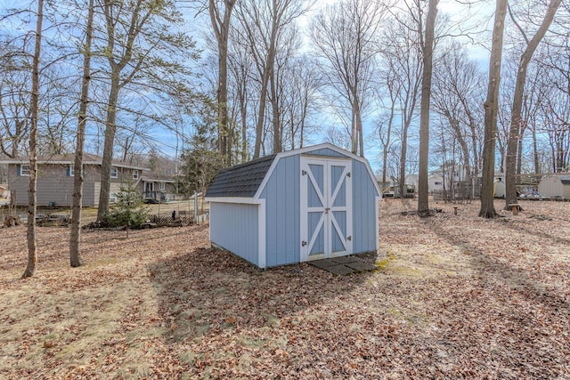 view of shed