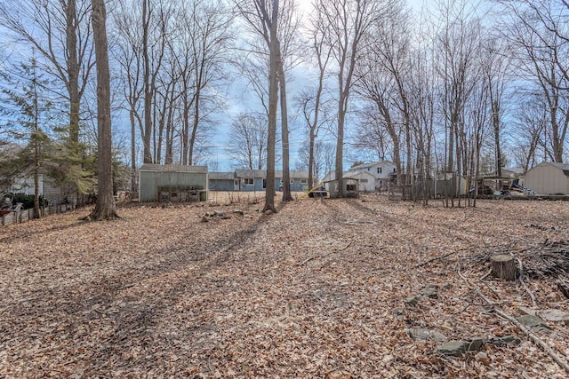 view of yard featuring an outdoor structure