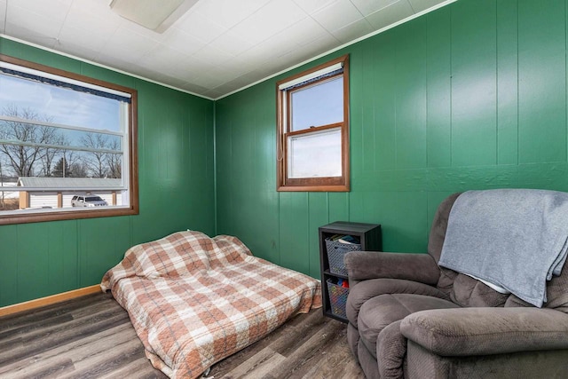 sitting room with wood finished floors