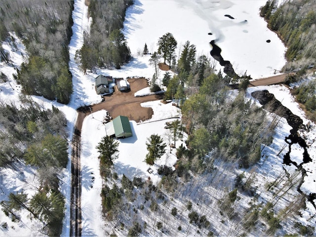 view of snowy aerial view