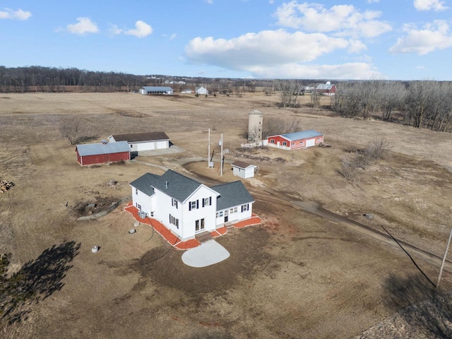 aerial view with a rural view