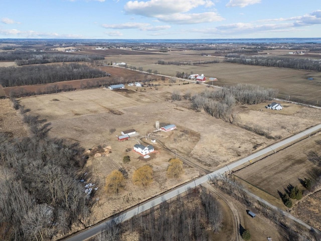 bird's eye view with a rural view