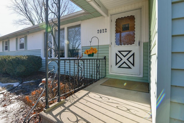 view of doorway to property