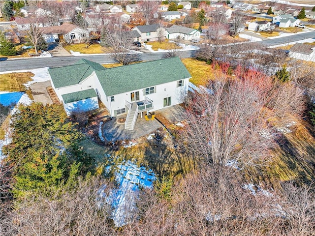 bird's eye view with a residential view