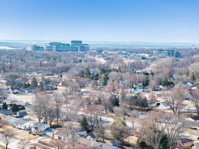 drone / aerial view featuring a city view