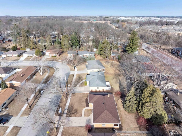 aerial view with a residential view