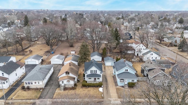 aerial view with a residential view