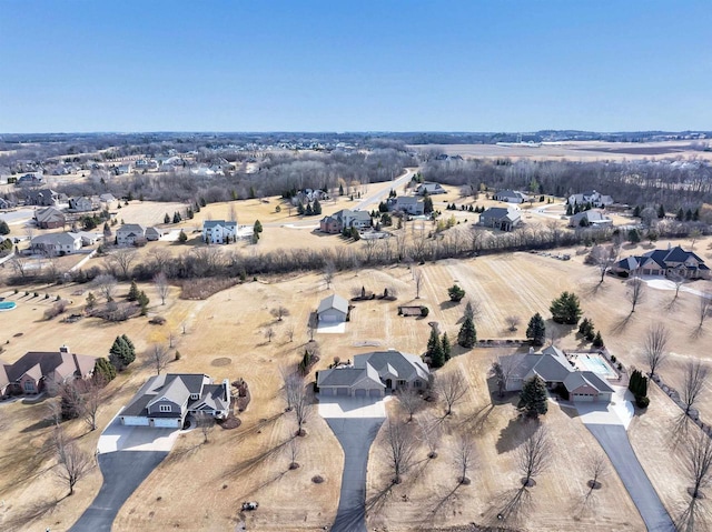 aerial view featuring a residential view