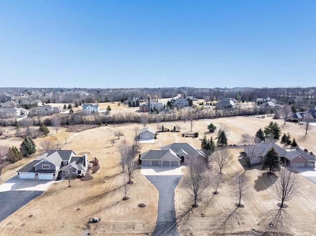 aerial view with a residential view