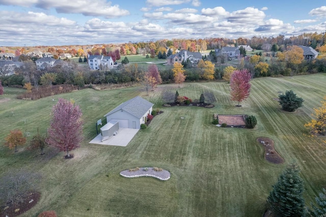 drone / aerial view with a residential view