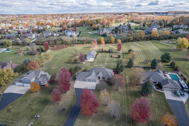 drone / aerial view featuring a residential view