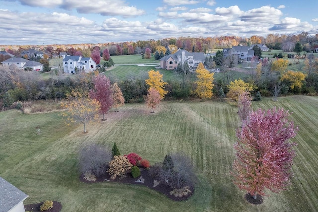 drone / aerial view with a residential view