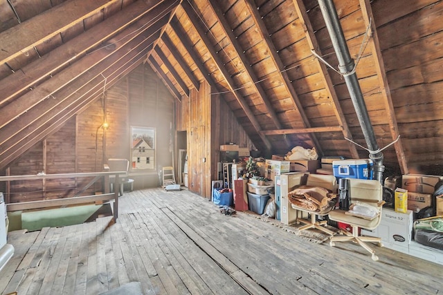 attic with an upstairs landing