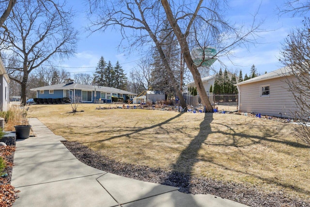 view of yard with fence