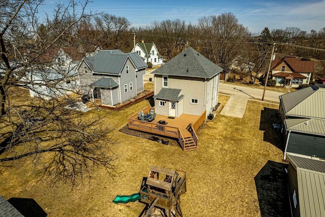 bird's eye view with a residential view