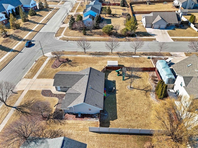 drone / aerial view with a residential view