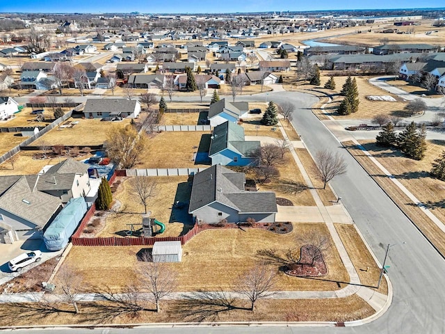 aerial view with a residential view