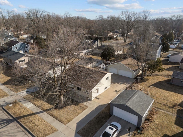 bird's eye view with a residential view