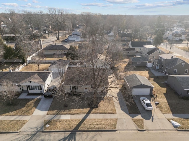 bird's eye view with a residential view