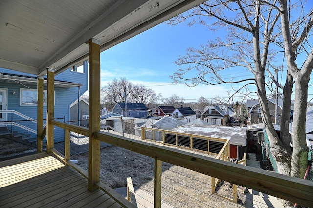 dock area with a residential view