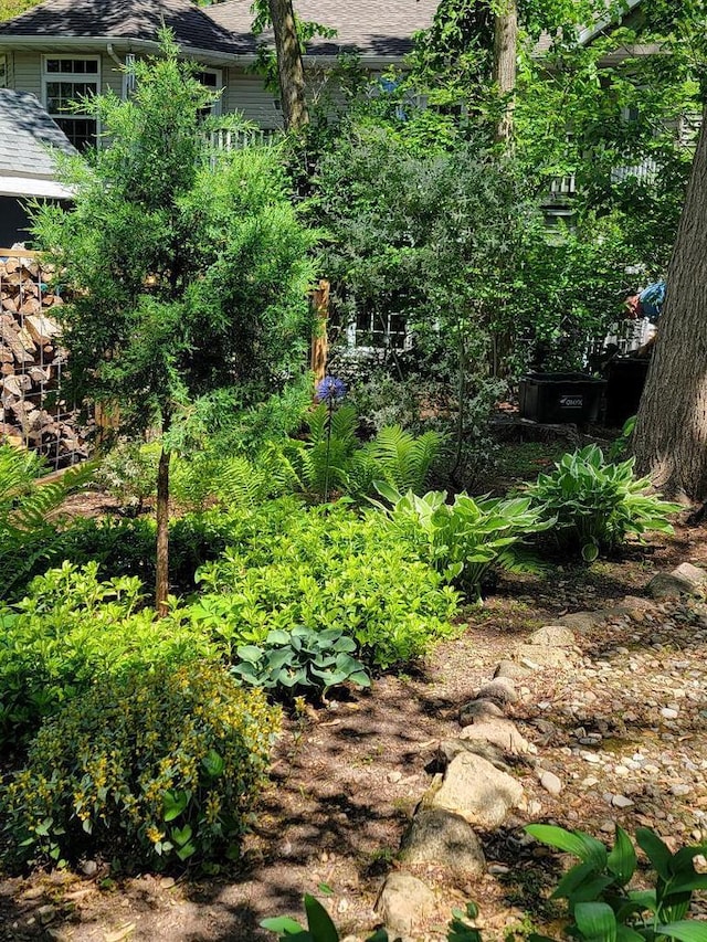 view of yard featuring a garden