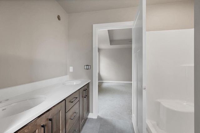 2570 Meyer Way, De Pere, WI 54115 - full bathroom featuring baseboards and double vanity