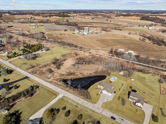 aerial view with a rural view