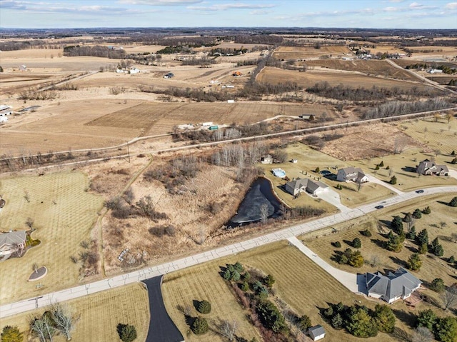 drone / aerial view with a rural view