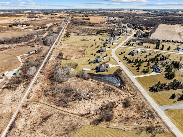 aerial view featuring a rural view