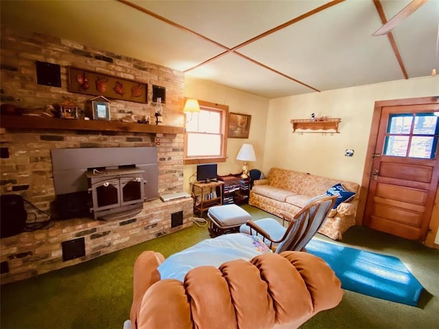 living room featuring carpet floors