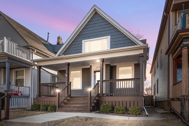 view of front of property with a porch