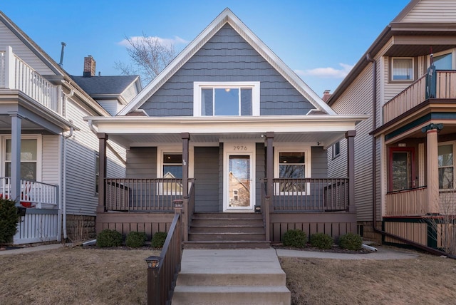 view of front of home with a porch