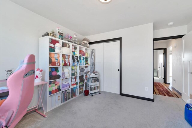 interior space featuring carpet flooring