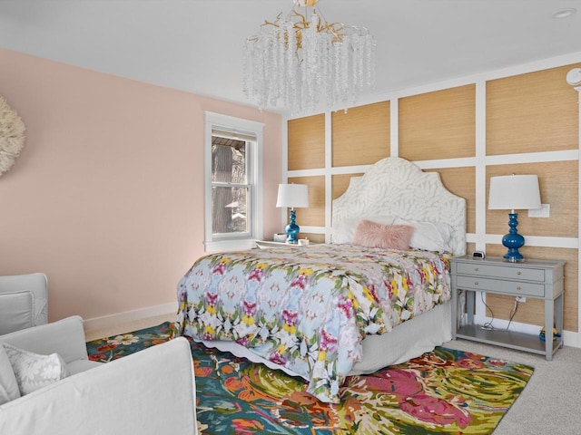 carpeted bedroom with baseboards