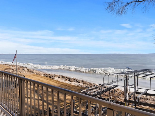 property view of water with a view of the beach