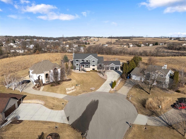 bird's eye view with a residential view