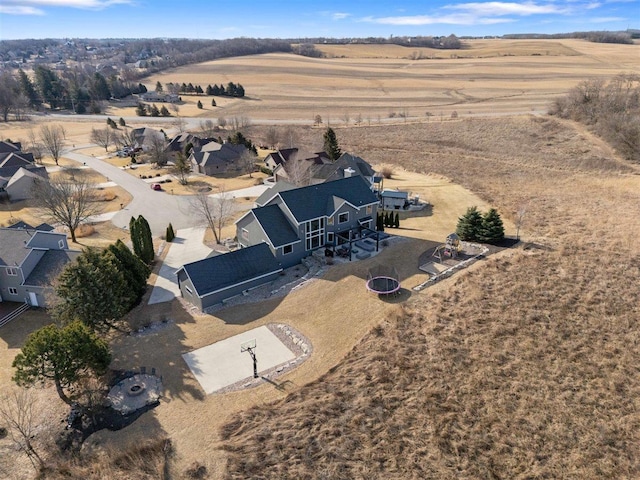 bird's eye view featuring a rural view