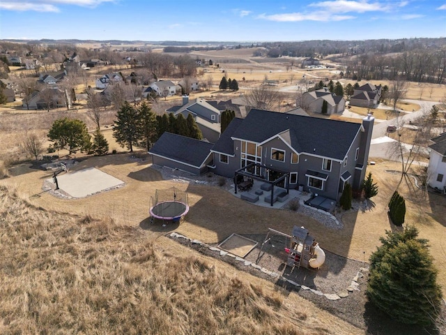 bird's eye view with a residential view