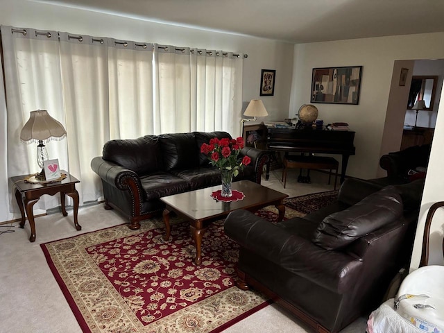 view of carpeted living area