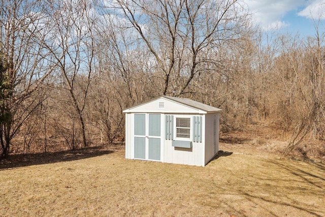 view of shed