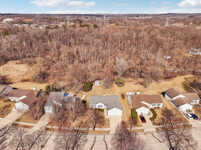 aerial view with a residential view