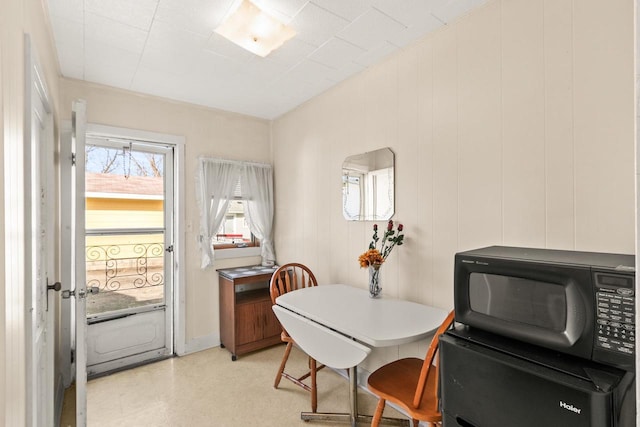 dining room with light floors