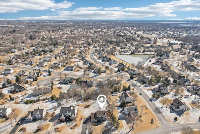 drone / aerial view featuring a residential view