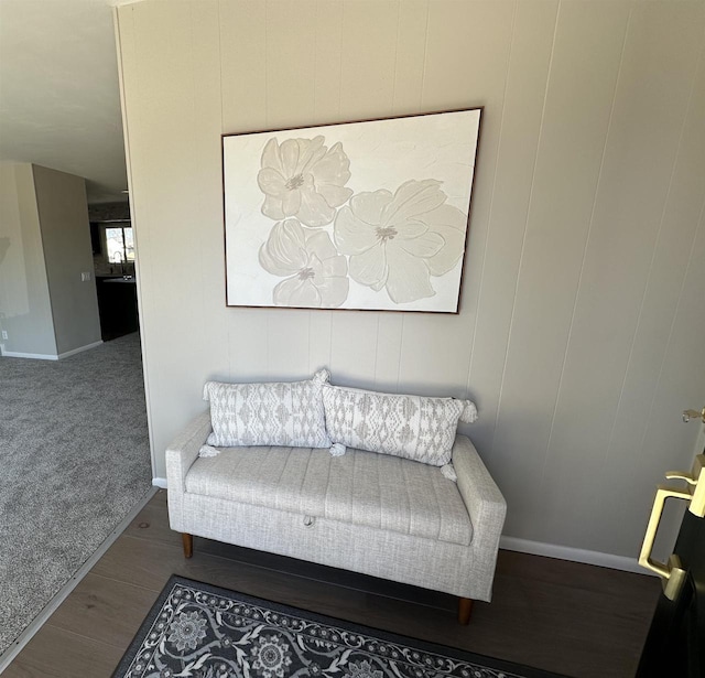 living area featuring wood finished floors