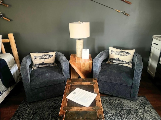 sitting room with wood finished floors